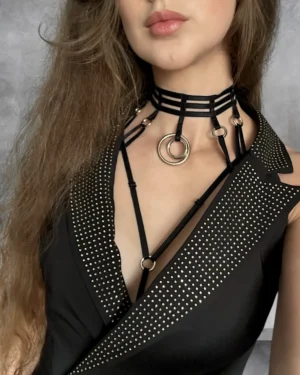 Decorative harness for bra with choker