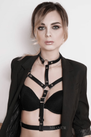 fashion harness with choker